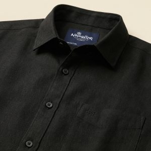 BLACK PREMIUM LINEN SHIRT - HS441801