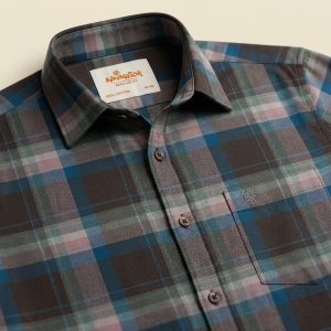 DEEP BROWN / TAIL PREMIUM COTTON SHIRT - HS433001